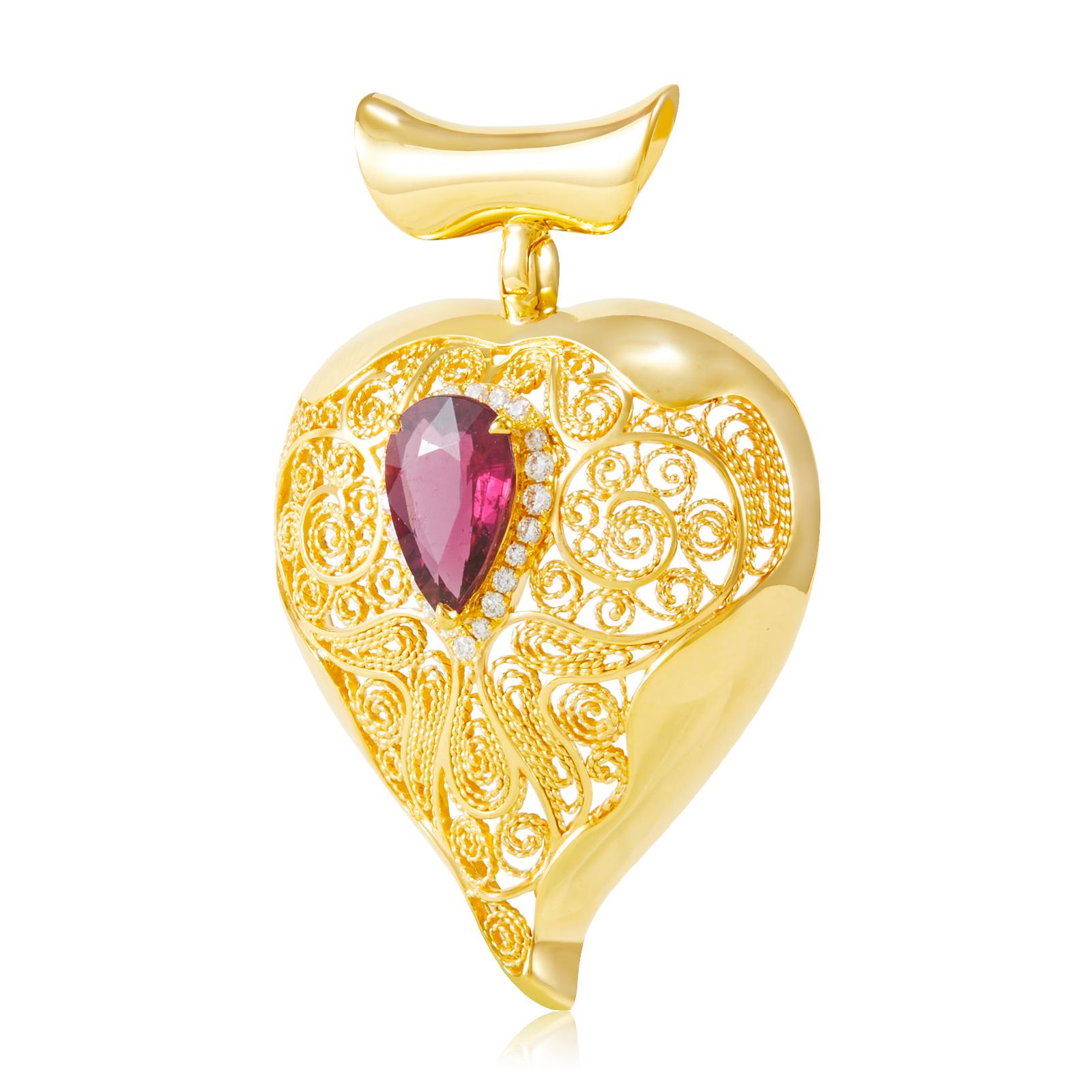 Heart of Red Flame Pendant 2