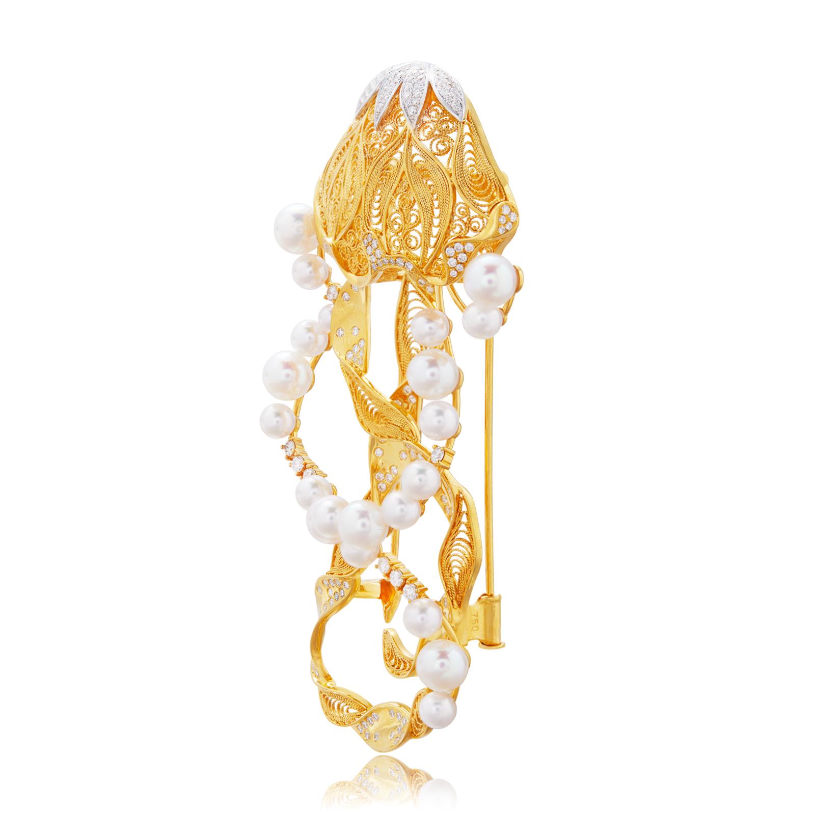 Luminous Jelly Pearl Brooch 3