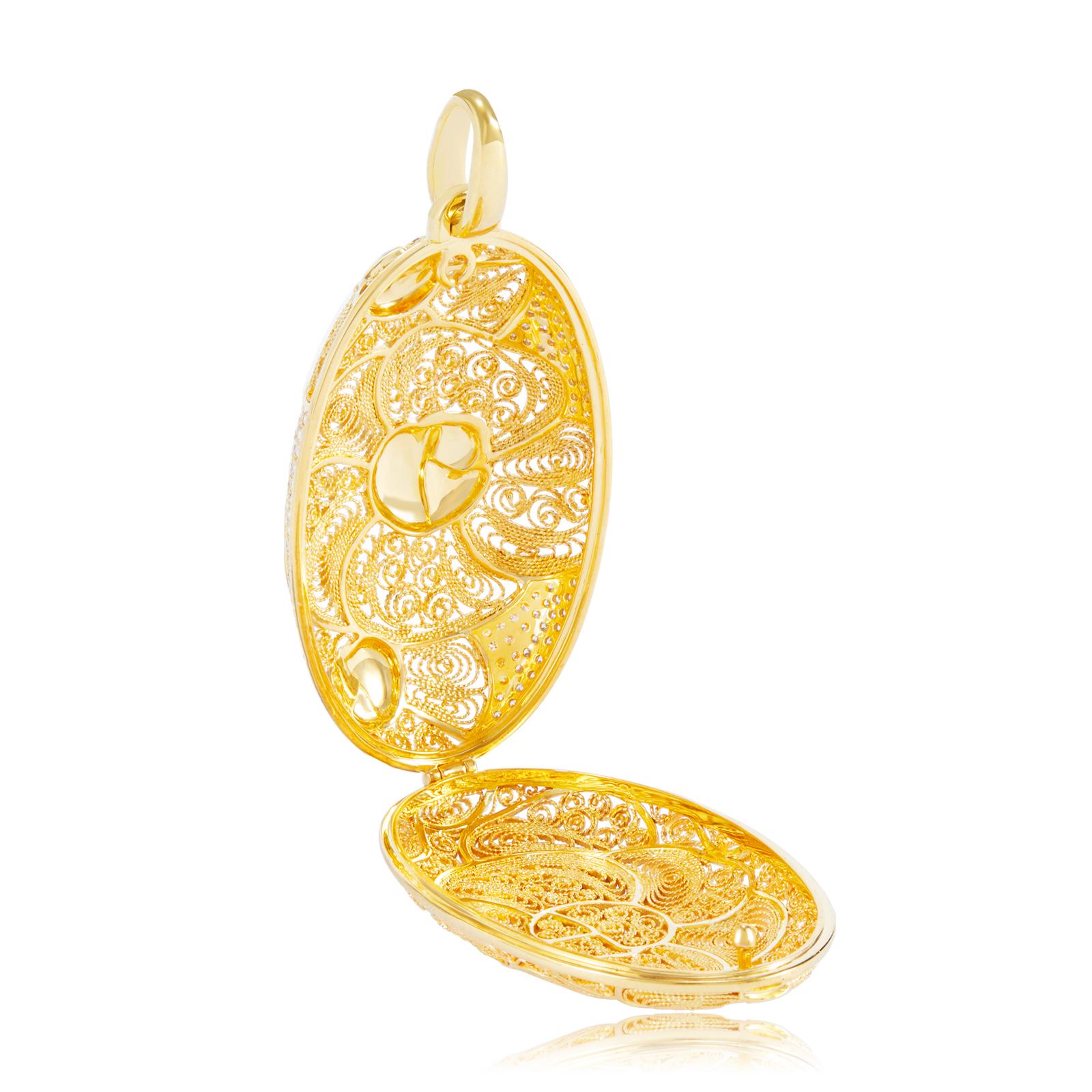 Golden Filigree Floriography – Camellia Charm Pendant 6