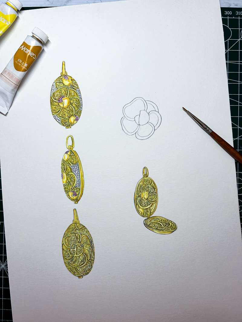 Sonja T. jewellery piece featuring traditional Chinese filigree