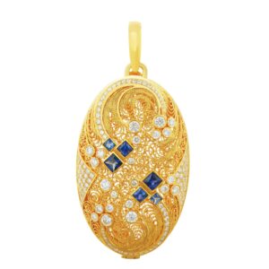 Azure Wave Locket Pendant