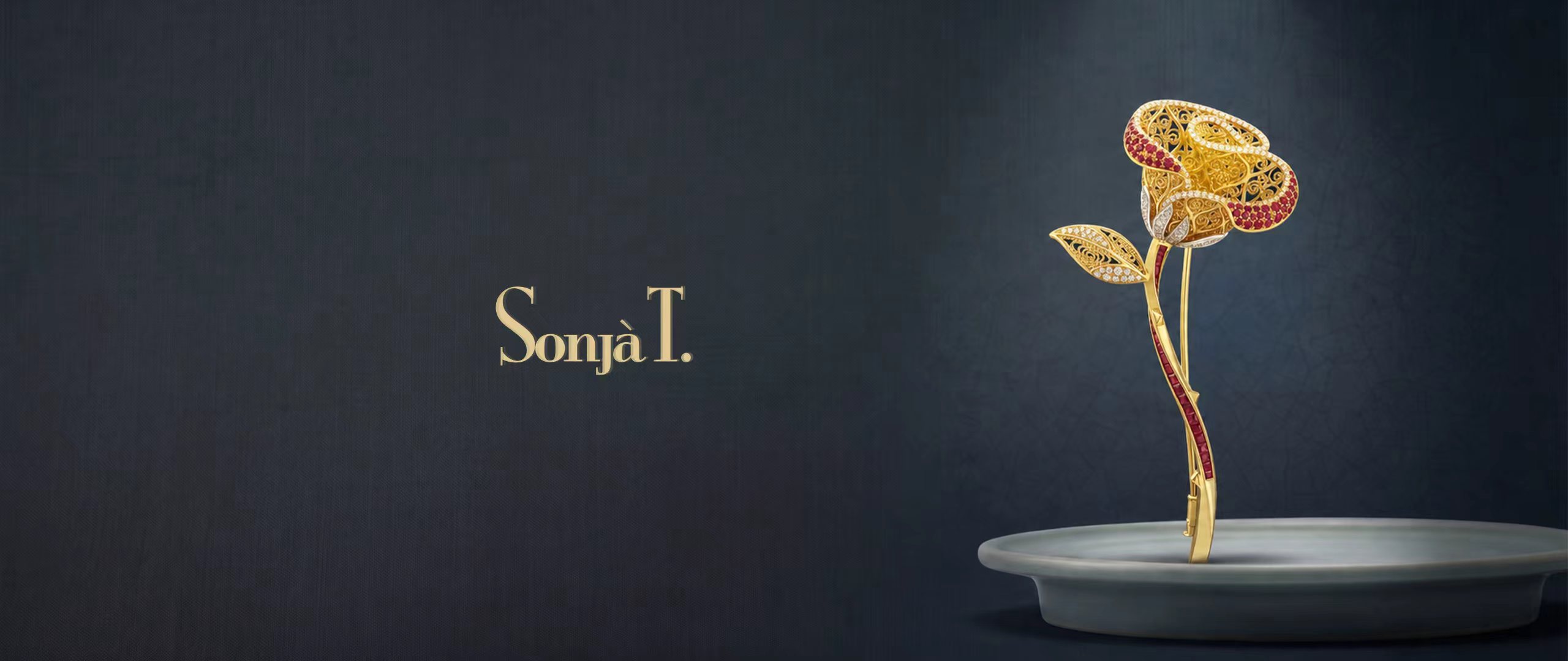Sonja T. Rose Filigree Brooch